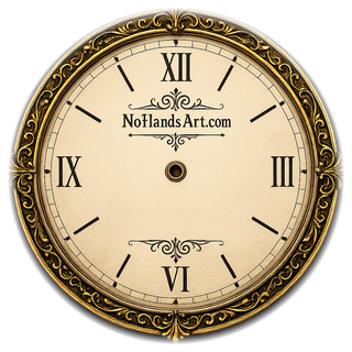 No Hands Art clock logo